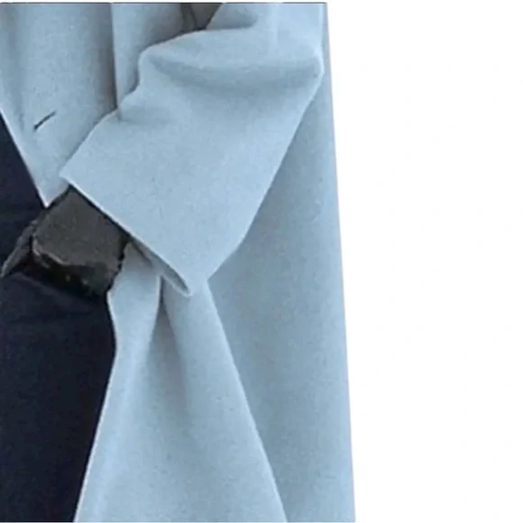 STYLISH OVERSIZED FLEECE COAT IN LIGHT BLUE - Picture 3 of 4